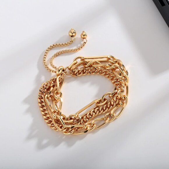 14K Gold Bracelets for Women Adjustable Slider Bracelet Bangle Bracelets for Wom - Picture 6 of 6